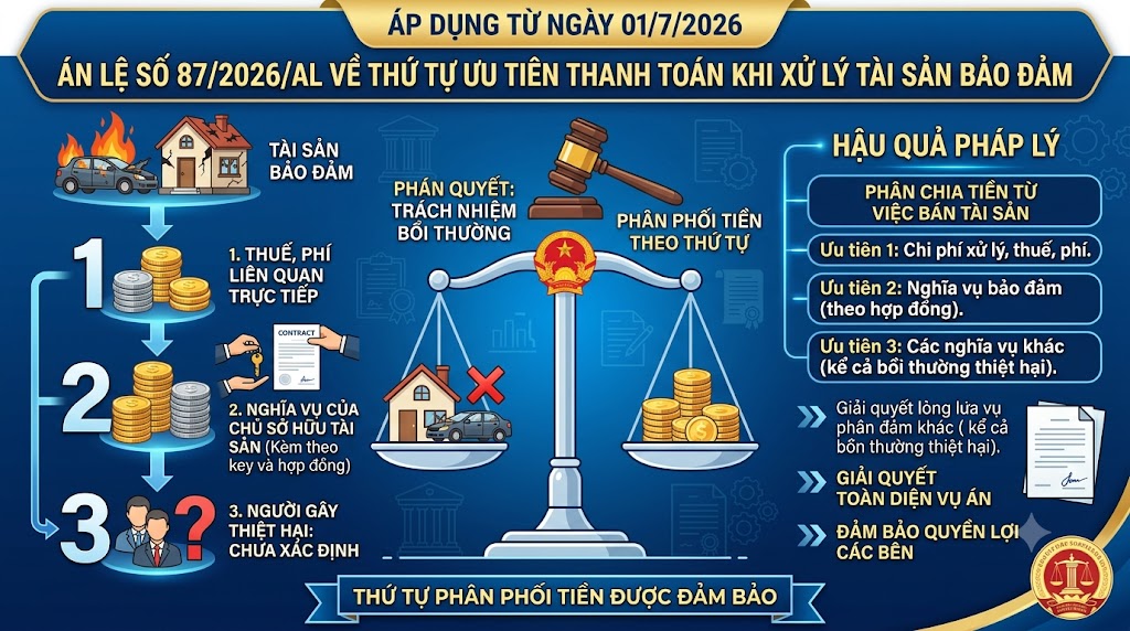 Án lệ số 87/2026/AL về thứ tự ưu tiên thanh toán khi xử lý tài sản bảo đảm